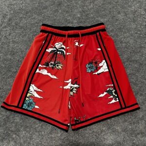 Nike Shorts Mens Small Red DNA Dri-FIT 7 Inch Hoops Island Floral Basketball Gym